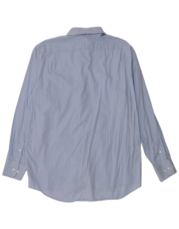 Camisa masculina Lacoste tamanho 42 grande algodão listrado azul