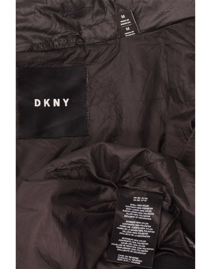 Jaqueta masculina acolchoada gráfica Dkny UK 38 médio preto colorblock nylon