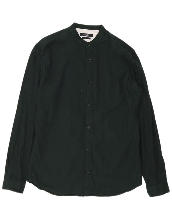 Camisa masculina Jack & Jones Slim Fit tamanho 40 algodão preto médio