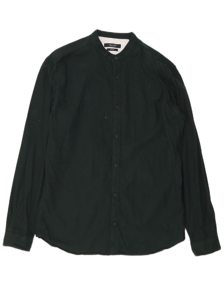 Camisa masculina Jack & Jones Slim Fit tamanho 40 algodão preto médio