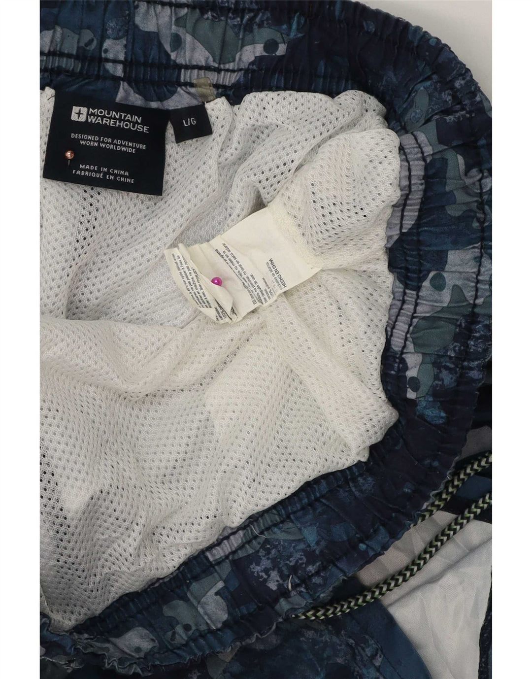 Poliéster azul da camuflagem do short de natação dos homens do armazém da montanha grande