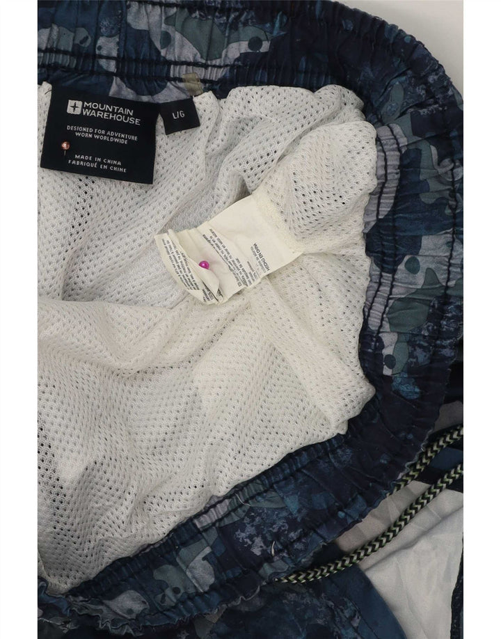 Poliéster azul da camuflagem do short de natação dos homens do armazém da montanha grande