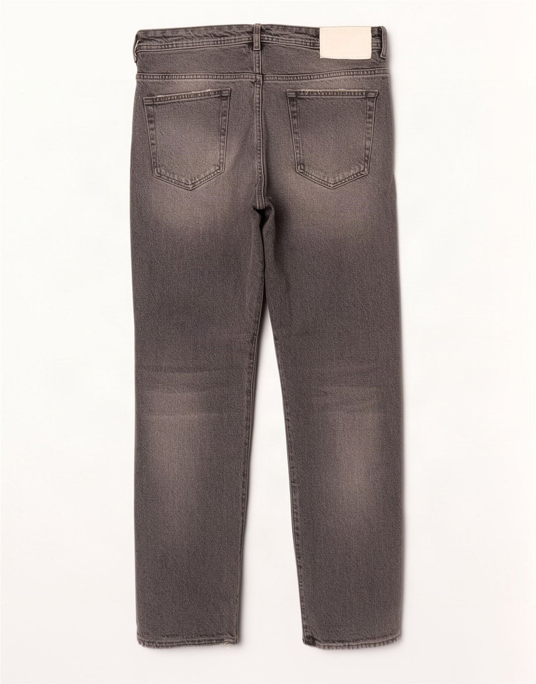 Zara Calça jeans reta masculina desgastada UE 44 grande W34 L29 algodão cinza
