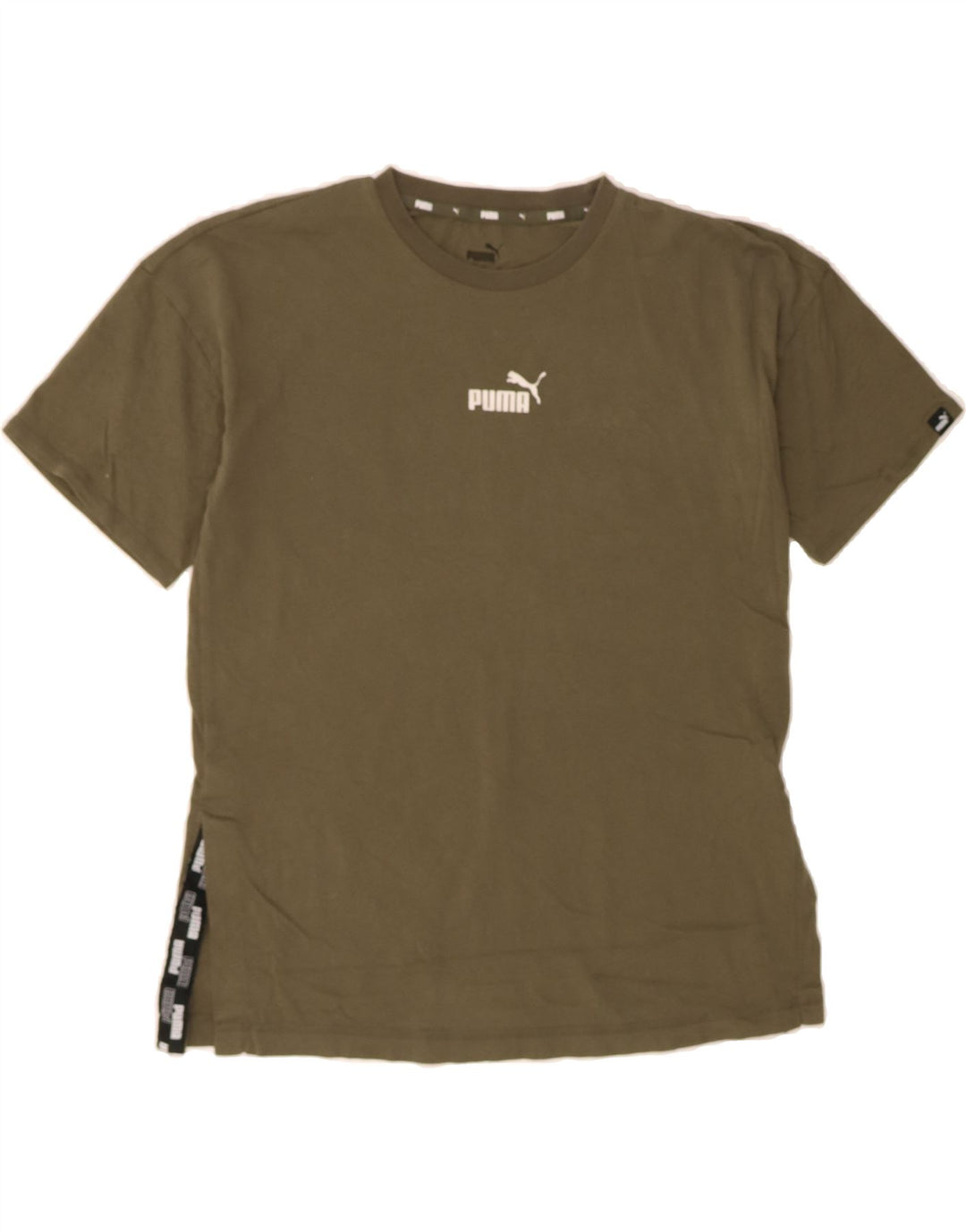 PUMA Womens T-Shirt Top UK 6 XS Khaki Cotton Vintage Puma and Second-Hand Puma from Messina Hembry 