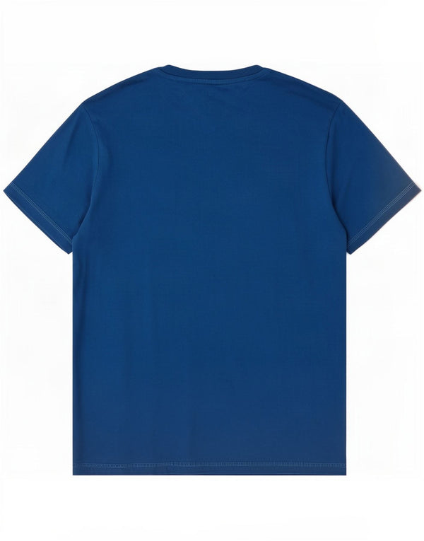 Tommy Hilfiger Camiseta masculina Top de algodão azul médio
