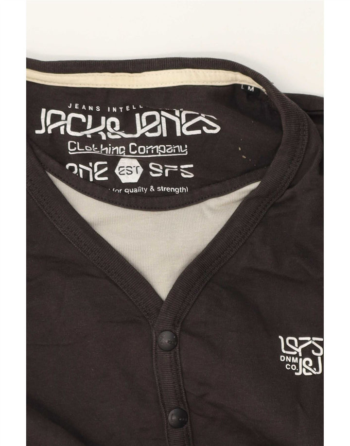 Jack & Jones Mens Top Manga Longa Cinza Médio