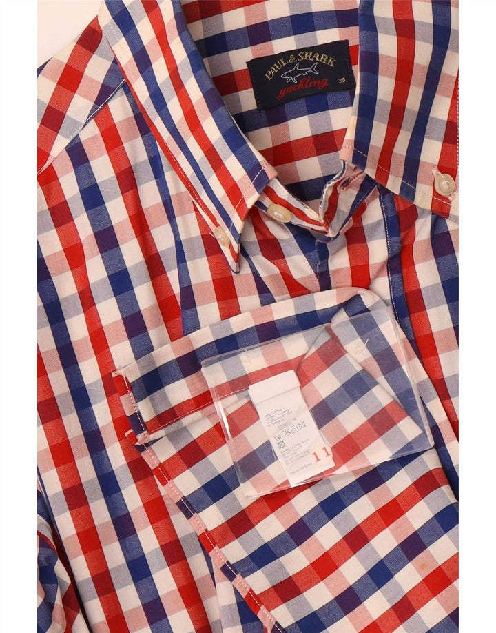 Camisa masculina Paul & Shark tamanho 39 algodão guingão multicolorido médio
