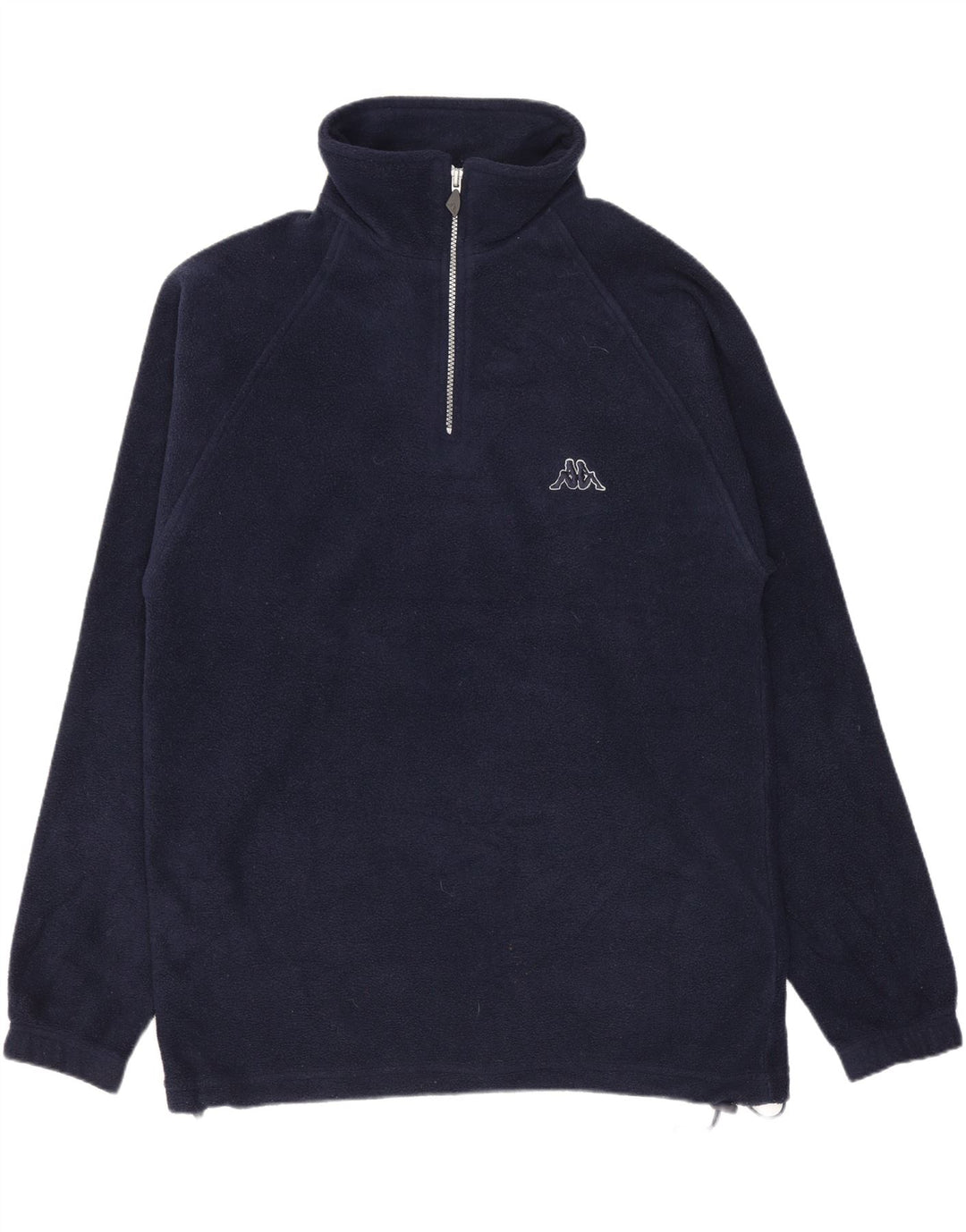 Kappa Mens Zip Neck Fleece Jumper Pequeno Azul Marinho
