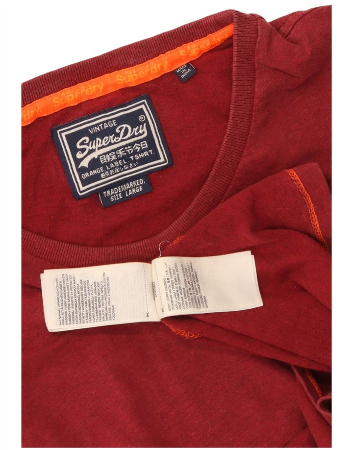 Camiseta masculina Superdry Top grande algodão vermelho