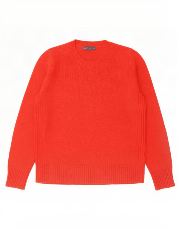 Marks & Spencer Womens Crew Neck Jumper Sweater UK 14 Large Red Wool
