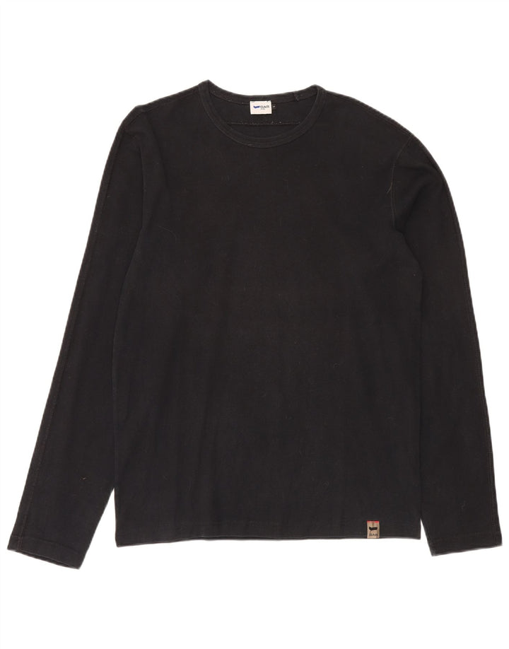 Top masculino GAS manga comprida grande algodão preto