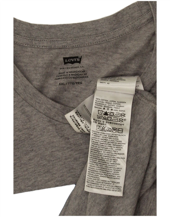 Camiseta gráfica masculina Levi's Top 2XL algodão cinza