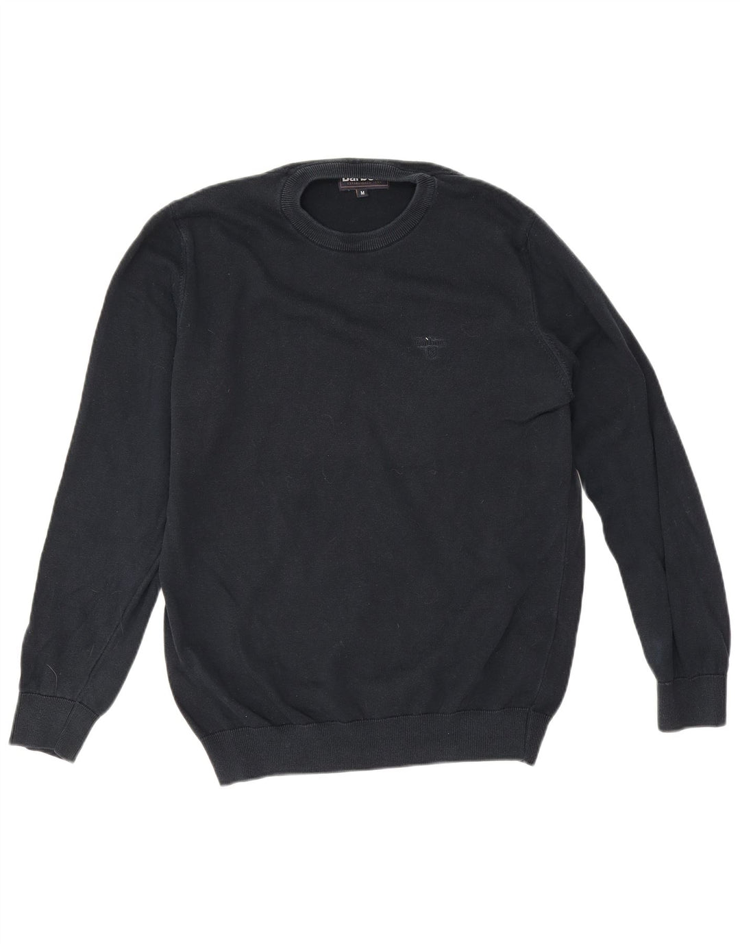 Suéter masculino Barbour com gola redonda, algodão azul marinho médio