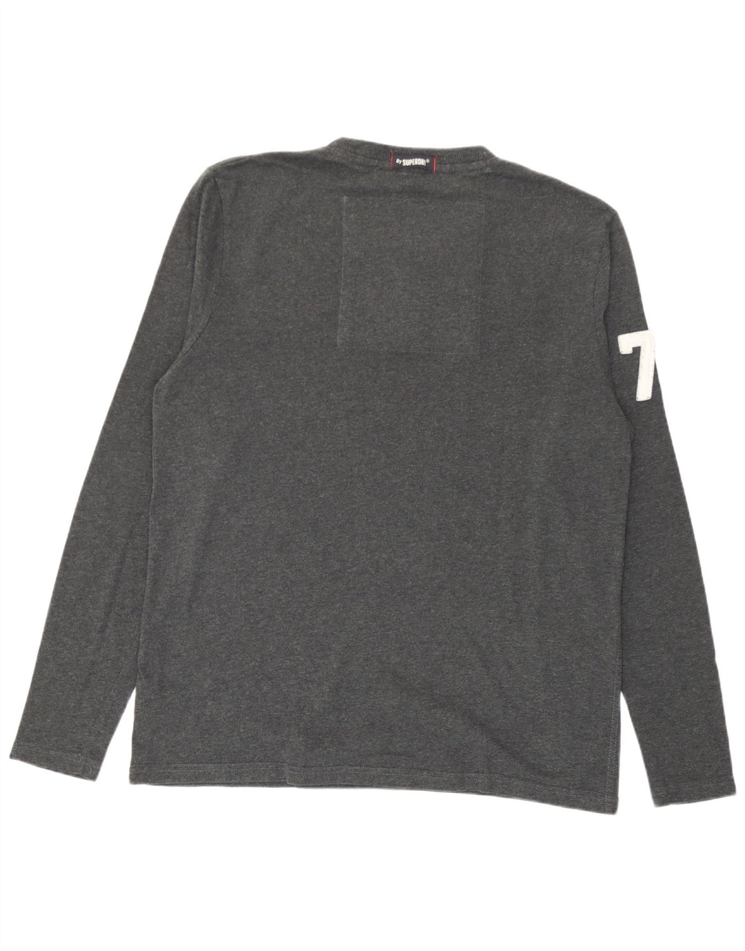Top gráfico masculino Superdry manga comprida 2XL algodão cinza