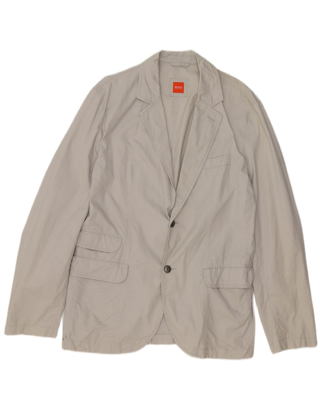 Jaqueta blazer masculina Hugo Boss com 2 botões Reino Unido 52 XL algodão cinza