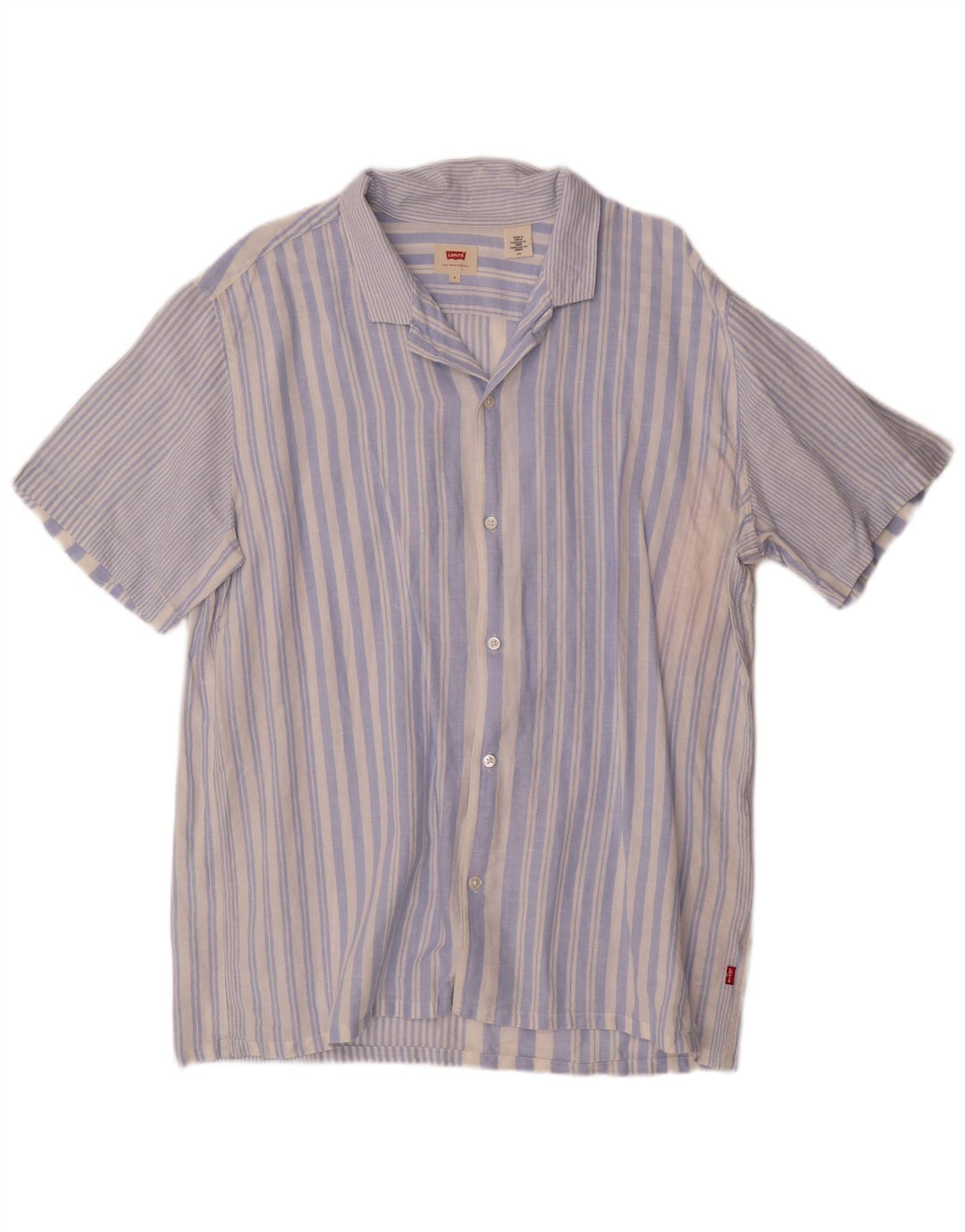 Camisa masculina de manga curta Levi's grande linho listrado azul