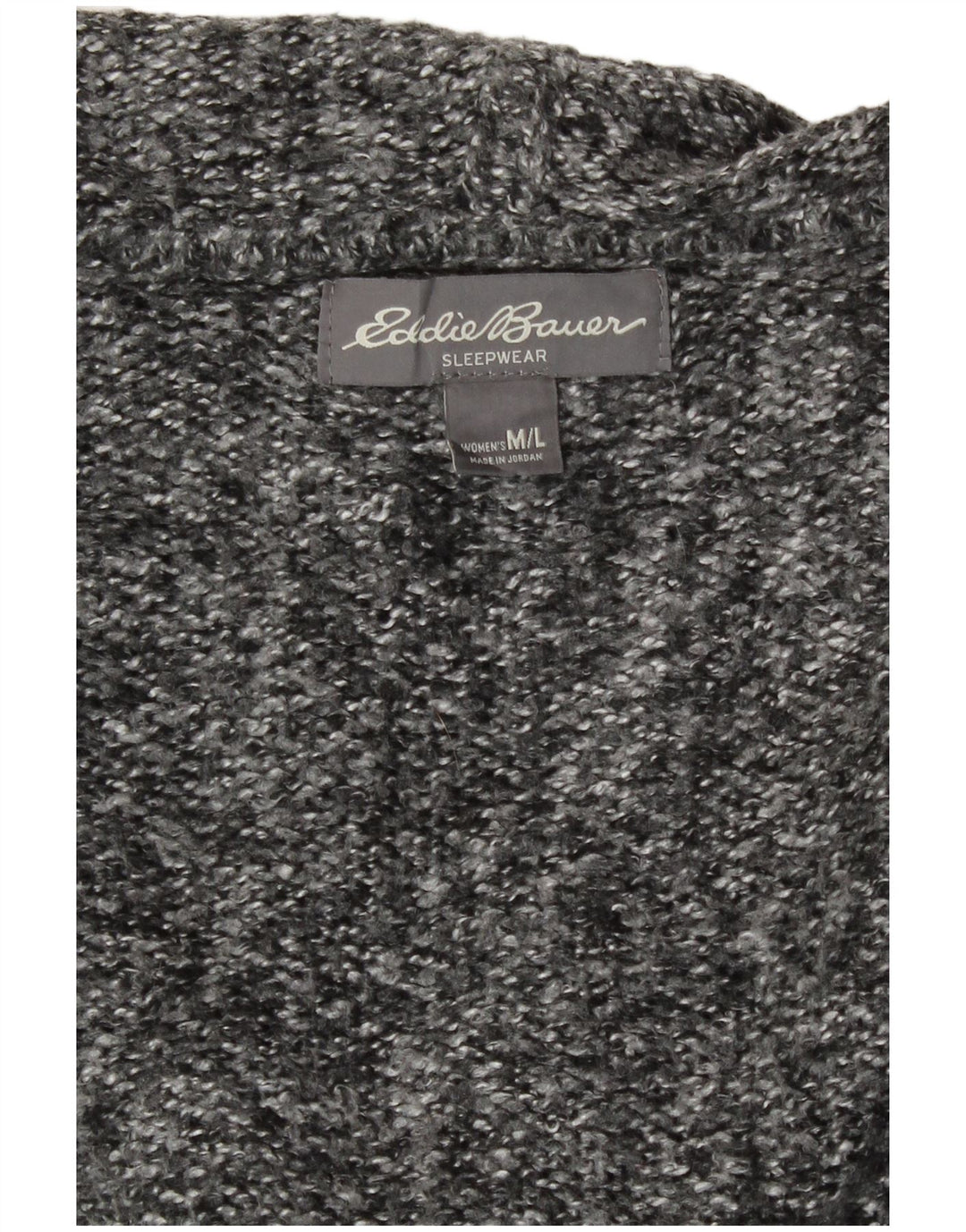 Suéter cardigã feminino com capuz Eddie Bauer Reino Unido 14 cinza médio manchado