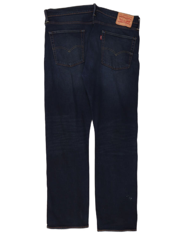 Levi's Masculino 513 Slim Straight Jeans W36 L32 Azul Marinho Algodão