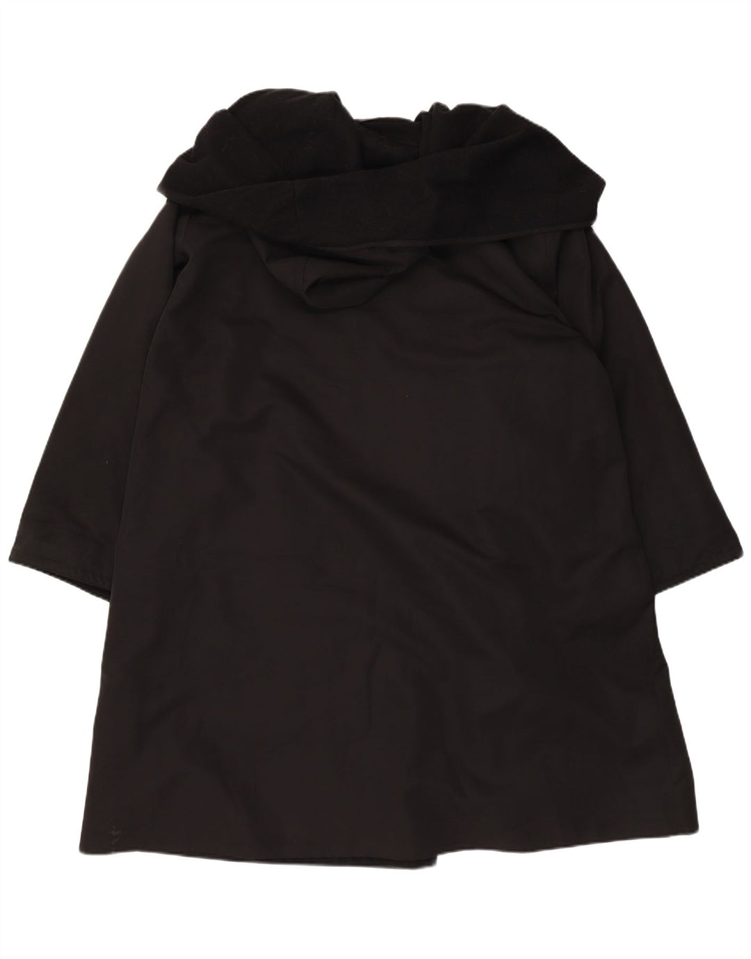 Sobretudo feminino vintage com capuz UK 18 XL poliéster preto