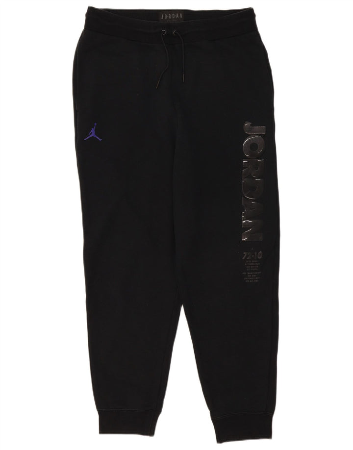 Jordan masculino gráfico agasalho calças joggers médio algodão preto