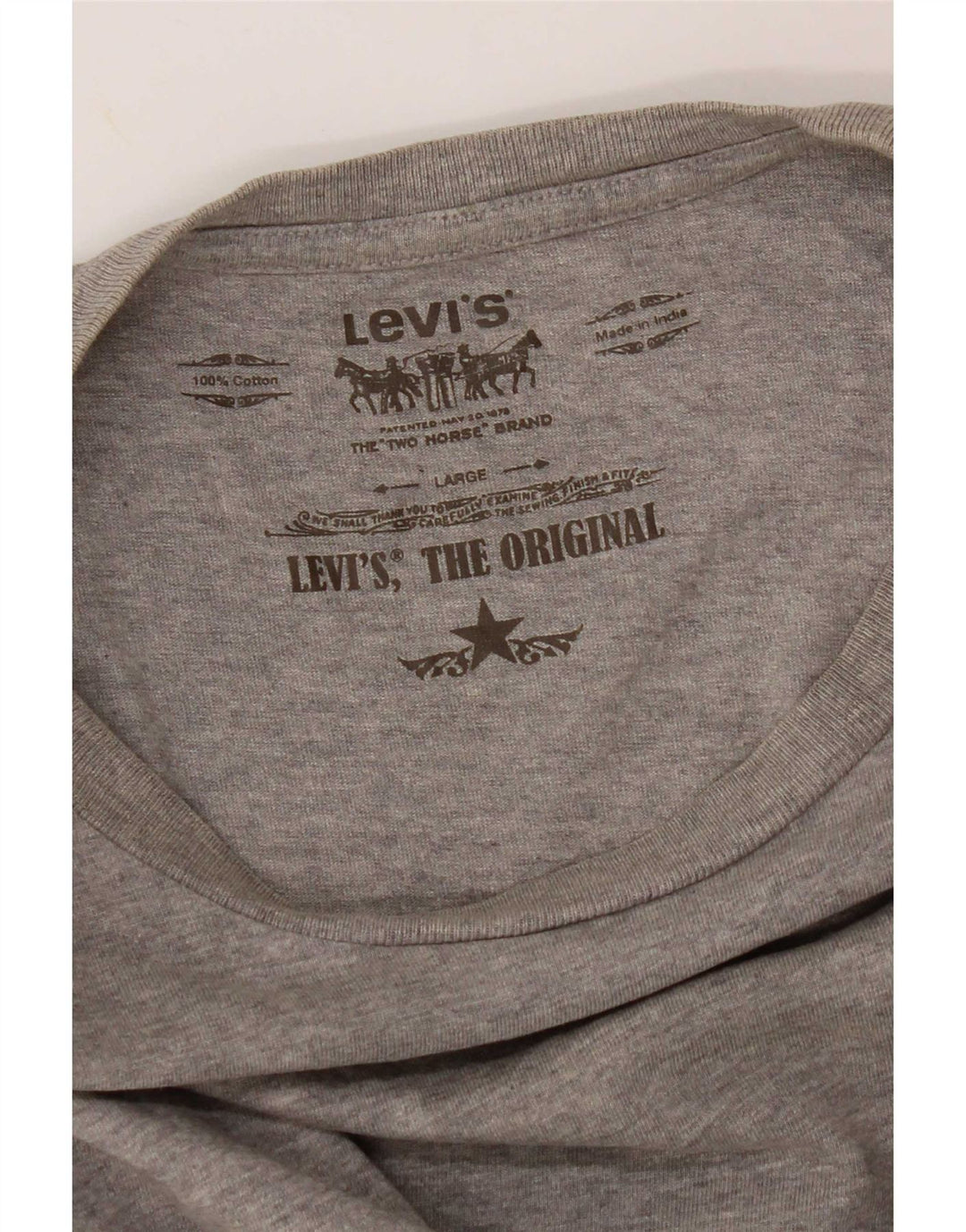 Camiseta masculina Levi's grande algodão cinza