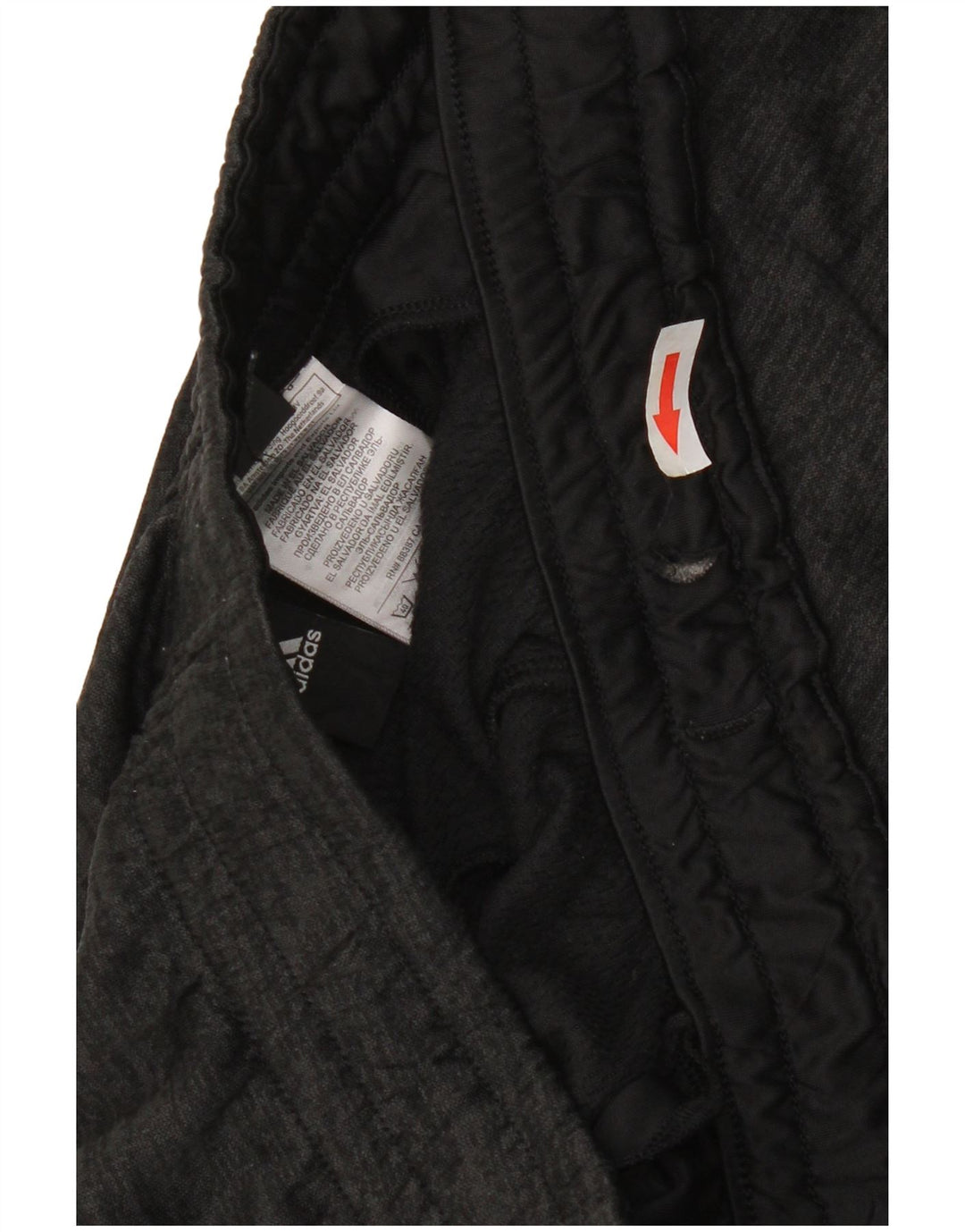 Calça de treino masculina Adidas grande poliéster manchado preto
