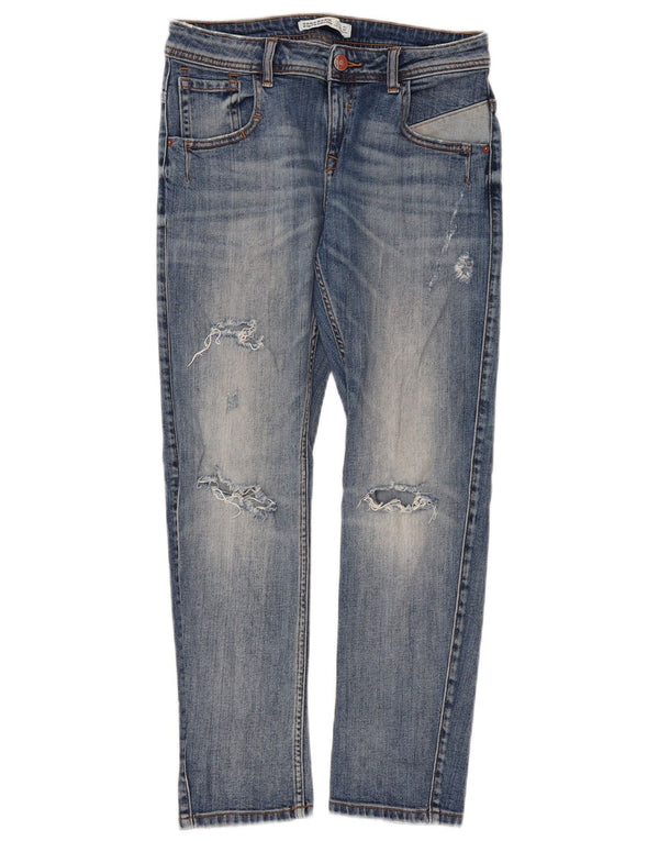 Zara Womens Distressed Slim Jeans EU 36 XS W26 L27 Blue