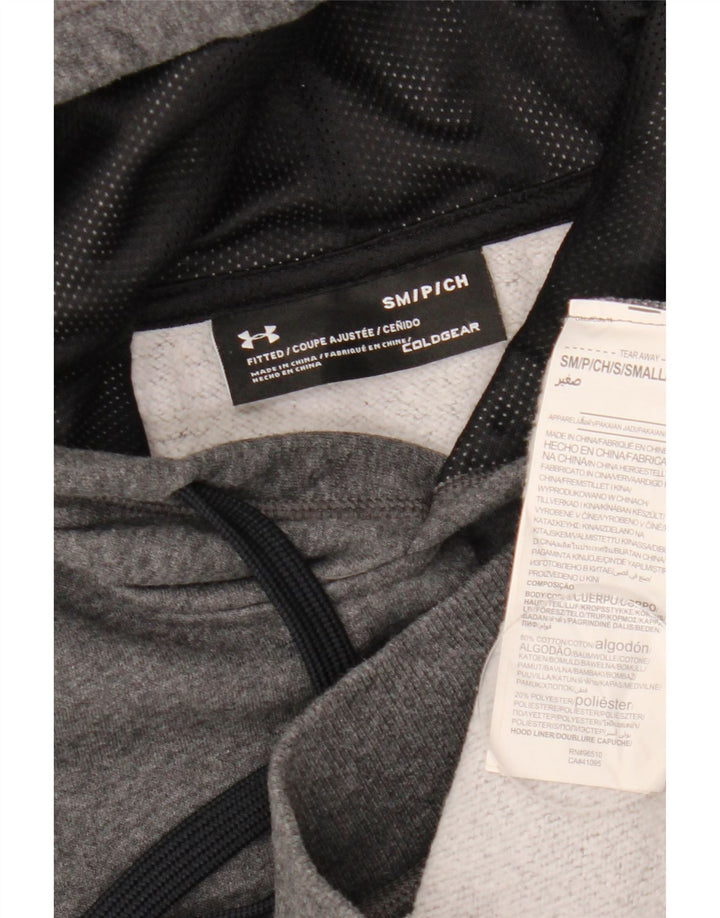 Under Armour masculino Cold Gear moletom com capuz pequeno algodão manchado cinza
