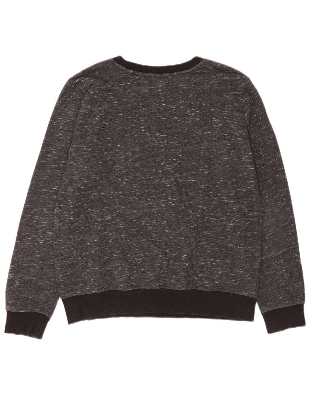 Adidas feminino gráfico moletom jumper UK 14 médio cinza manchado algodão