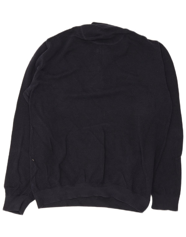 Suéter masculino Gant com zíper e gola 2XL algodão azul marinho