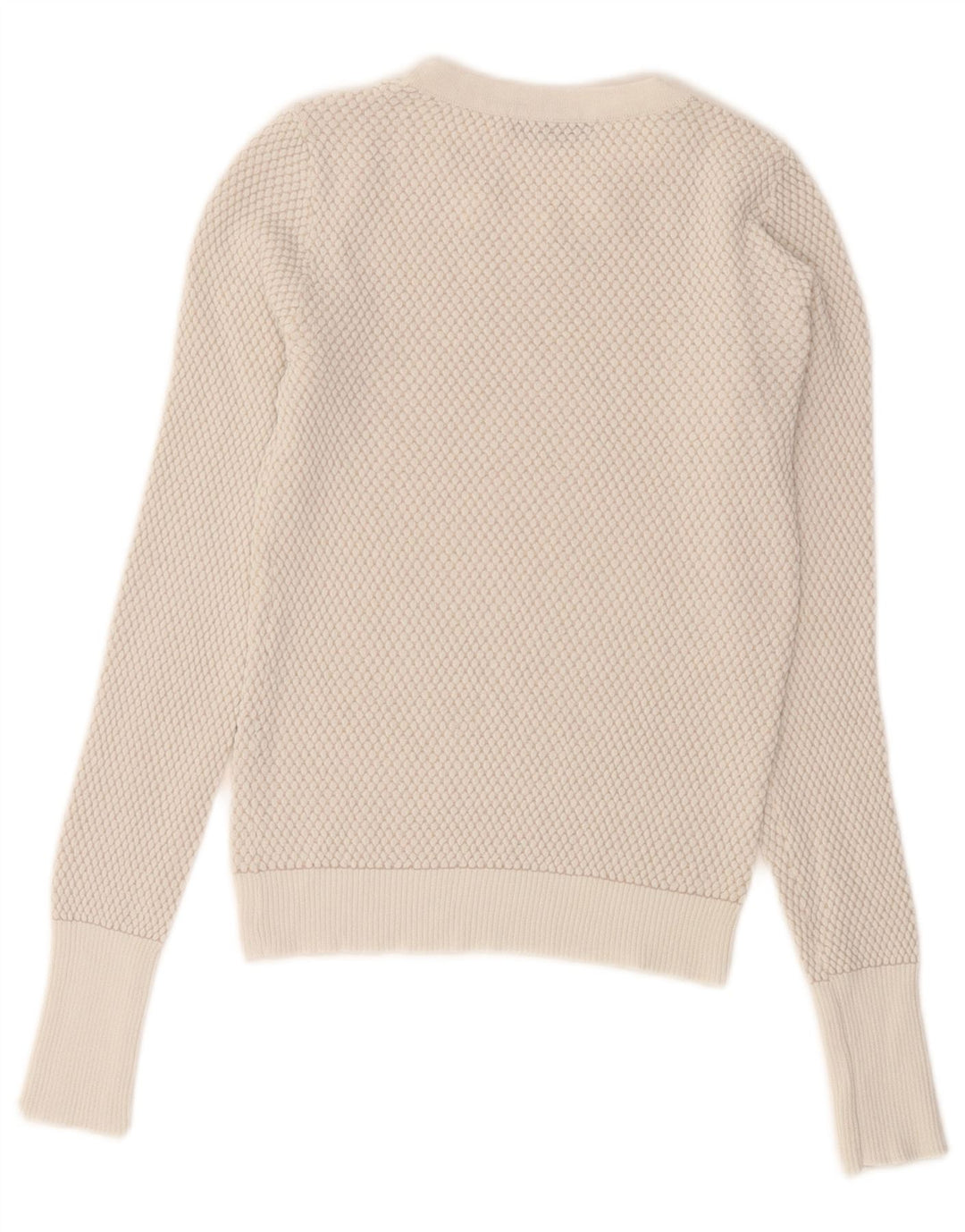Zara Suéter feminino cropped com gola redonda Reino Unido 8 pequeno branco