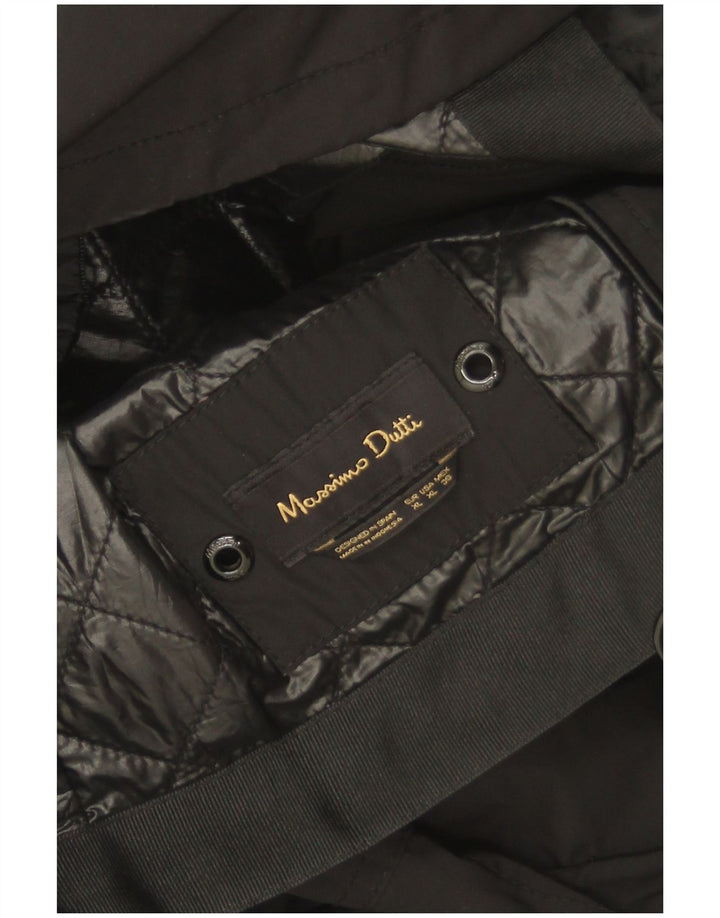 Jaqueta militar com capuz feminina Massimo Dutti UK 18 XL preta
