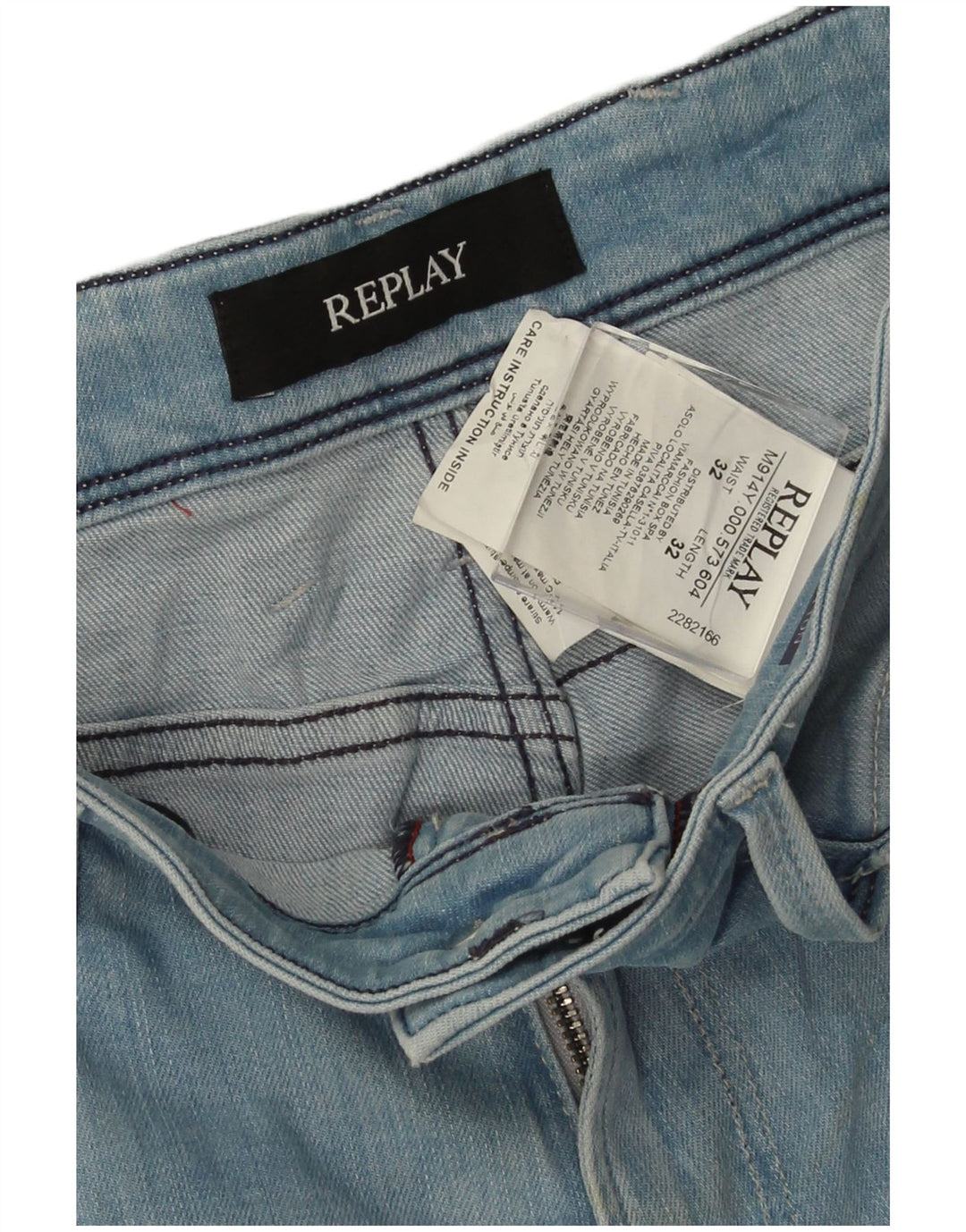 REPLAY Masculino Slim Jeans W32 L32 Azul Algodão