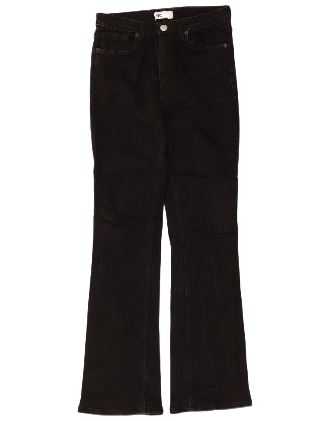Zara Jeans feminino queimado EU 38 pequeno W28 L31 algodão preto
