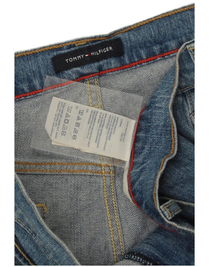 Jeans retos masculinos Tommy Hilfiger W38 L34 algodão azul