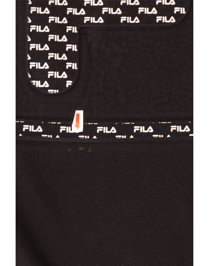 FILA moletom gráfico masculino jumper grande algodão preto