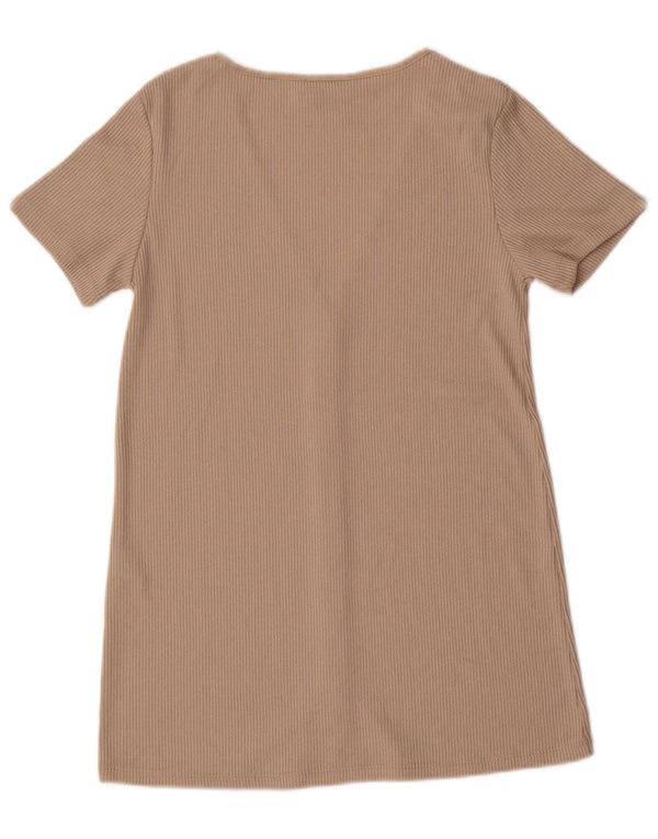 Cardigan feminino de manga curta Zara UK 10 pequeno bege viscose