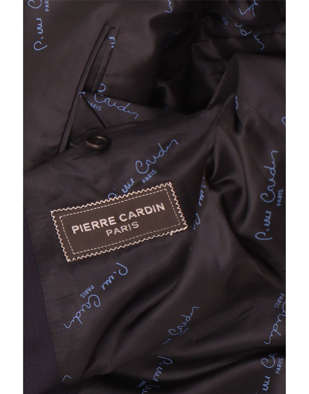 Jaqueta blazer masculina Pierre Cardin com peito duplo Reino Unido 36 pequena azul marinho