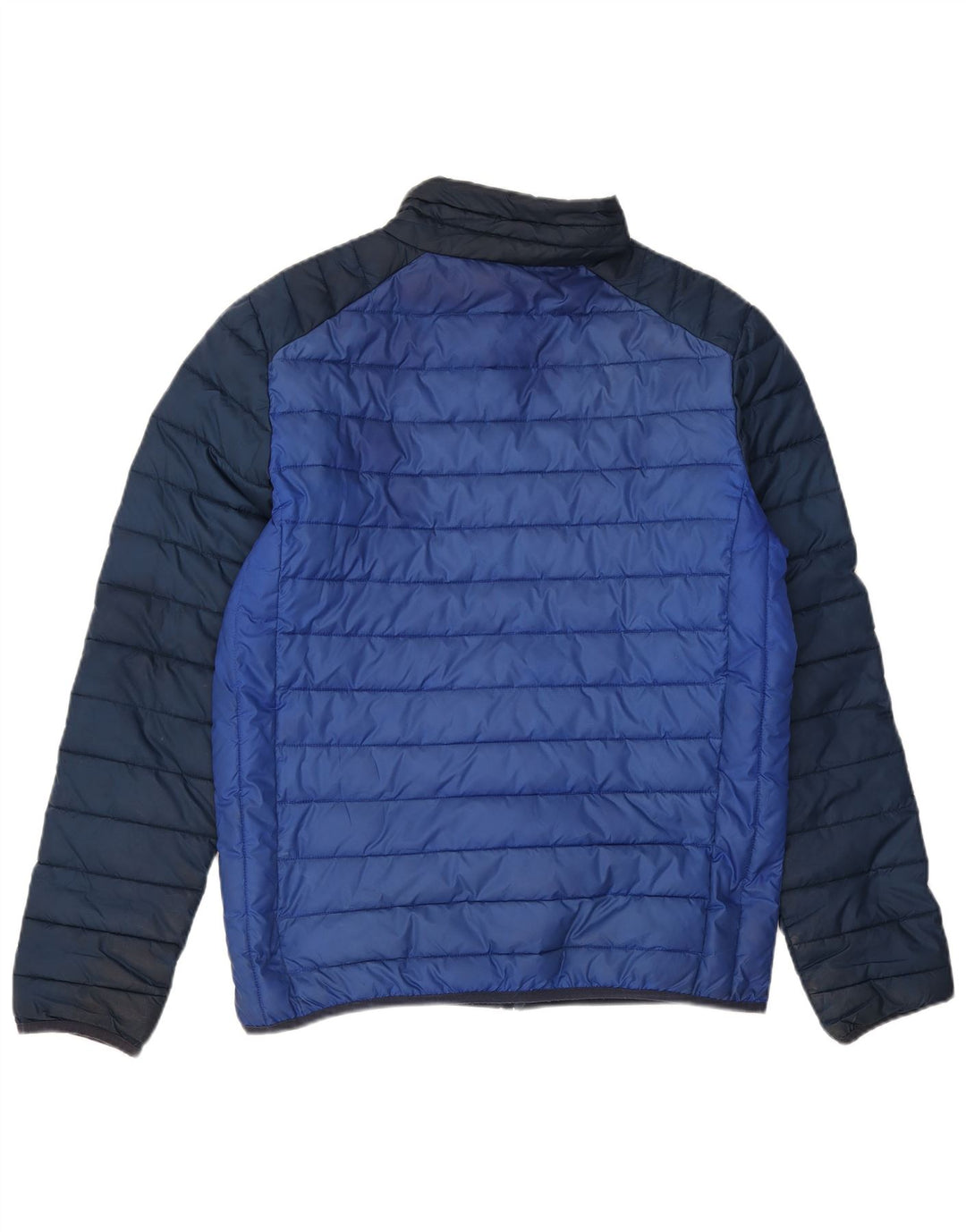Jaqueta acolchoada masculina Ellesse UK 38 poliéster colorblock azul médio
