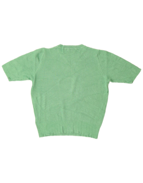 Suéter feminino MARKS & SPENCER com gola redonda Reino Unido 12 verde médio