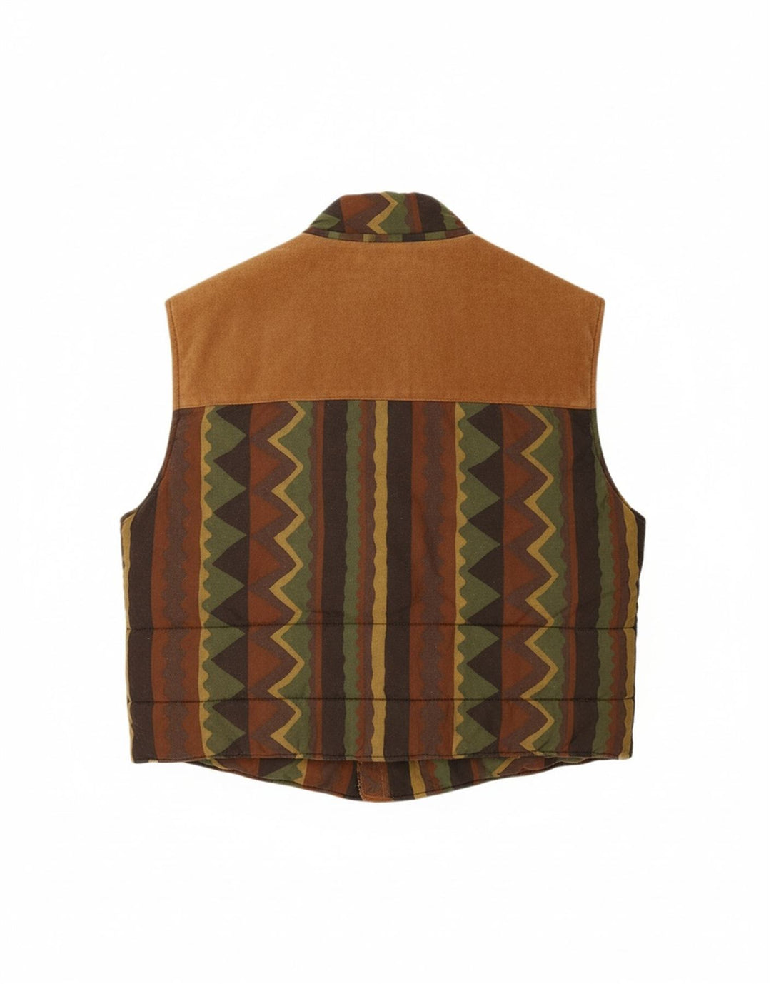 Colete acolchoado de camurça masculino VINTAGE IT 54 2XL couro listrado marrom