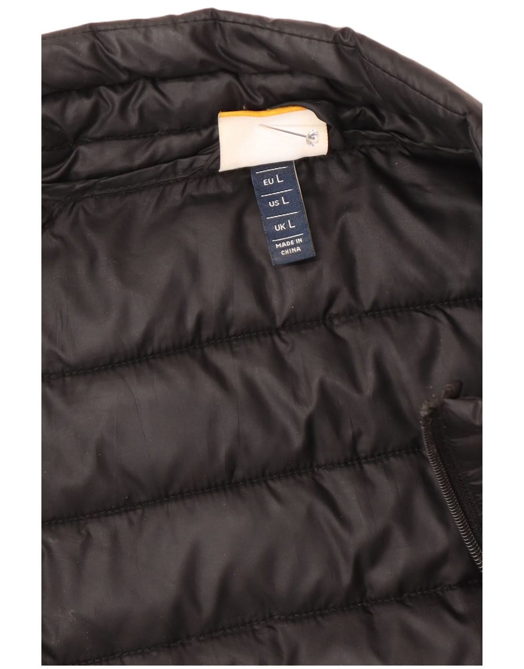 Jaqueta Ellesse masculina gráfica acolchoada UK 40 grande poliéster preto
