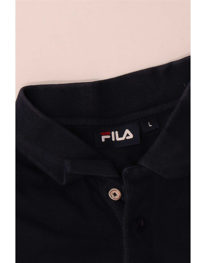 Camisa polo masculina Fila grande algodão azul marinho