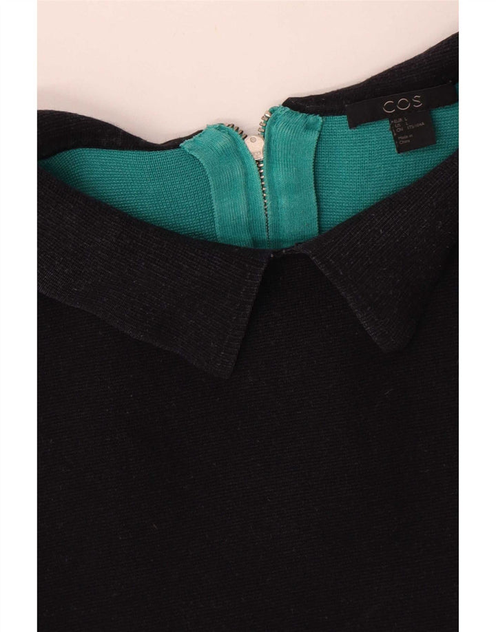 Vestido feminino Cos Shift UK 16 grande algodão colorido preto