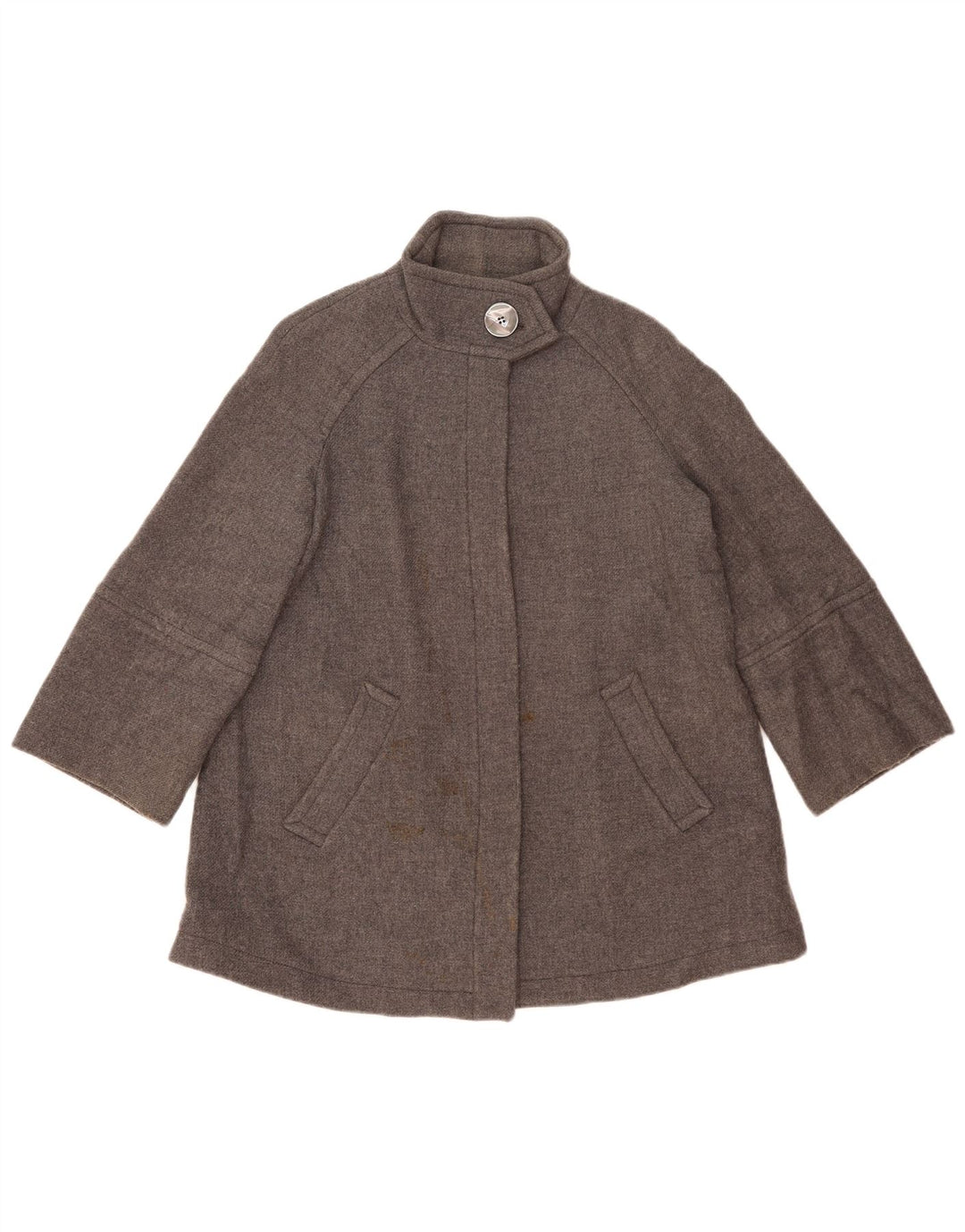 Sobretudo feminino Zara Oversized UK 10 Lã cinza pequena