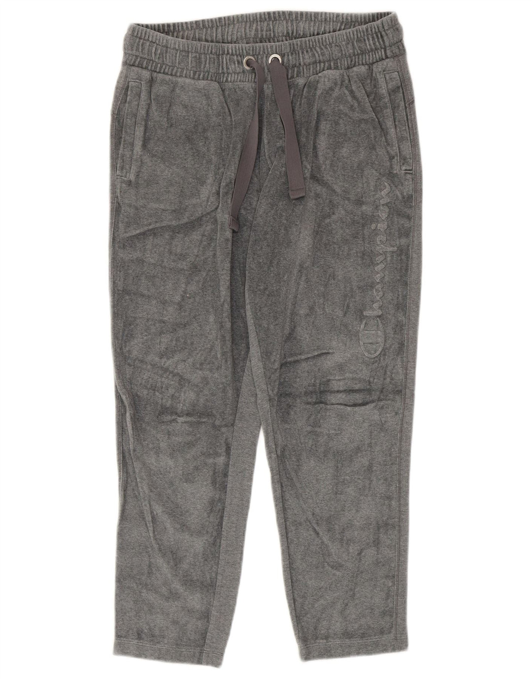 Calça feminina Champion de veludo gráfico UK 12 cinza médio