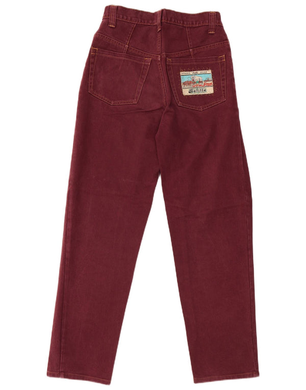JINGLERS Jeans cônicos para meninas 13-14 anos W26 L29 Algodão Borgonha