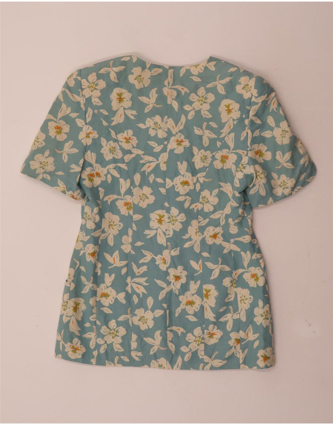 Jaqueta blazer feminina Franco Callegari com 4 botões Reino Unido 12 azul médio floral