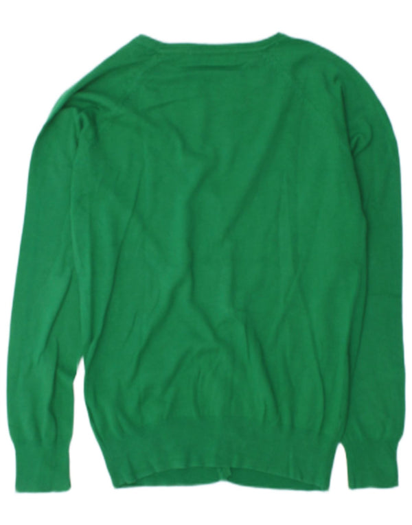 Zara Womens Cardigan Sweater UK 16 Large Green Cotton