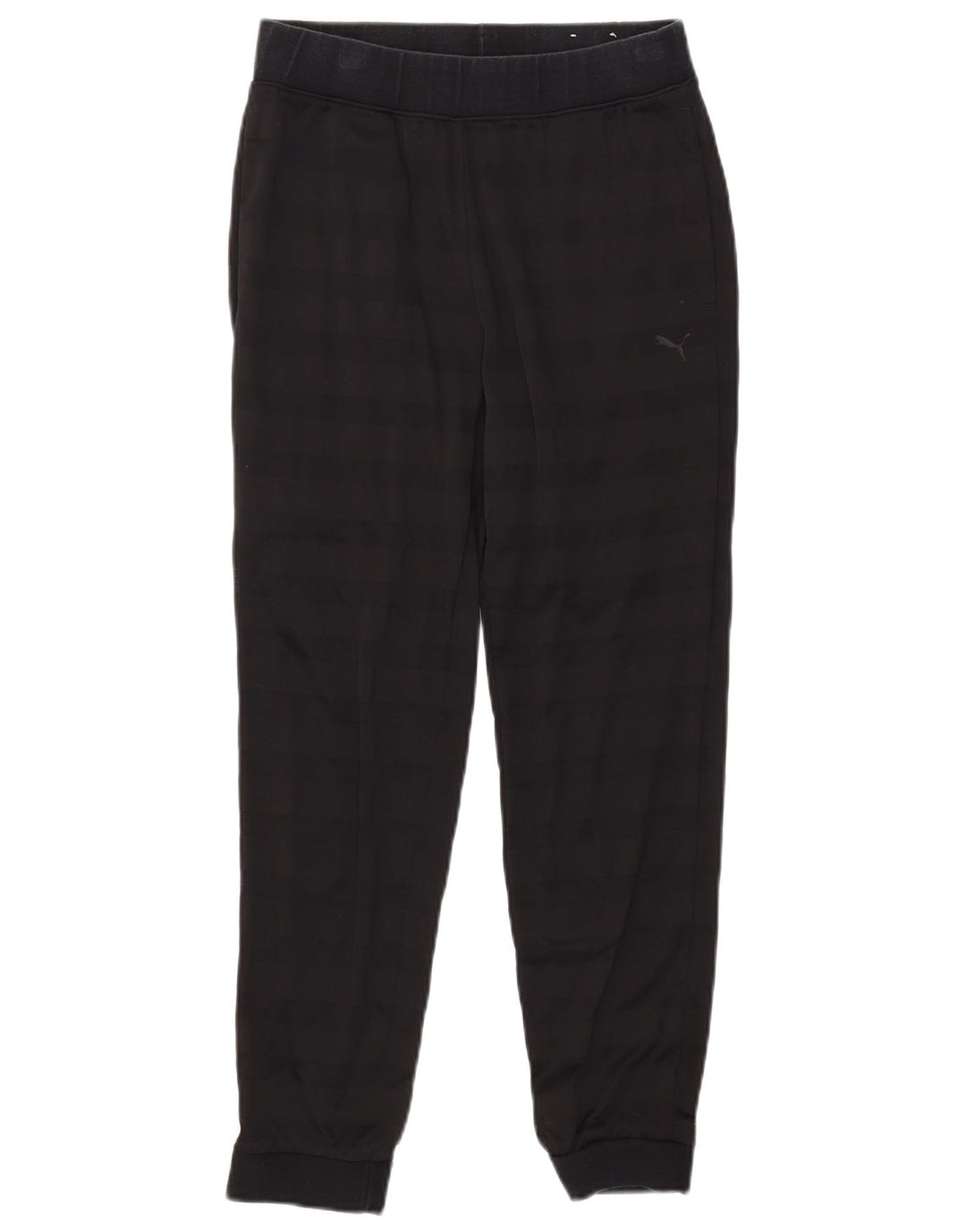 Calça de treino feminina Puma Joggers UK 10 pequena listrada preta de poliéster